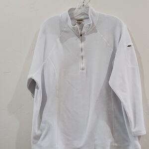 L.L. Bean White Quarter-Zip Pullover